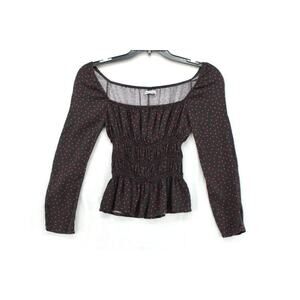 Reformation Polka Dot Laurent Top Womens M Milkmaid Smocking Witchy Whimsygoth